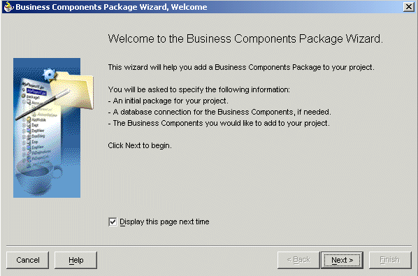 The Package Wizard’s welcome dialog. The Package Wizard’s welcome dialog.