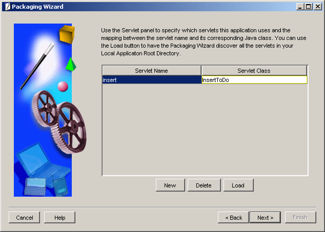 The servlets panel