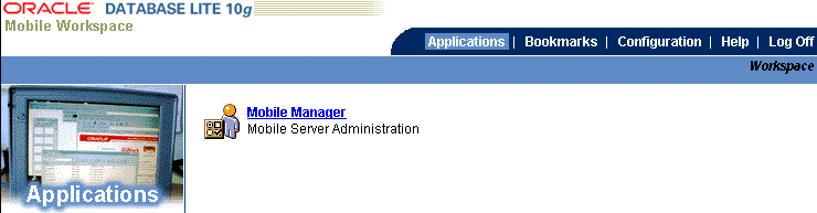 This image displays the Mobile Manager workspace page.