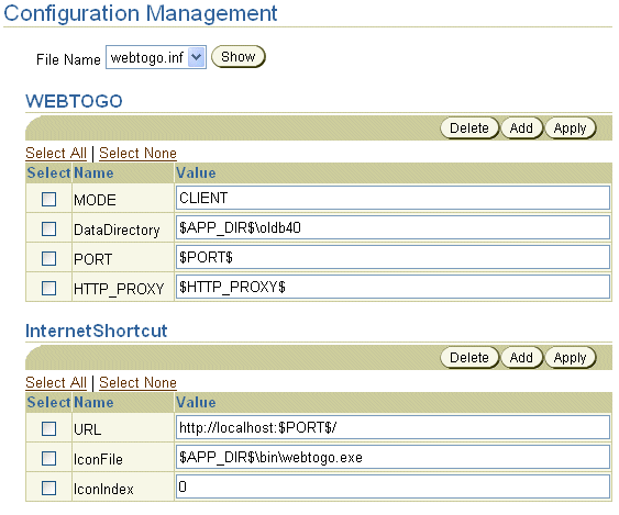 Manage INI section of INF file
