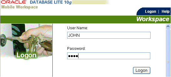 Mobile Workspace logon page Mobile Workspace logon page