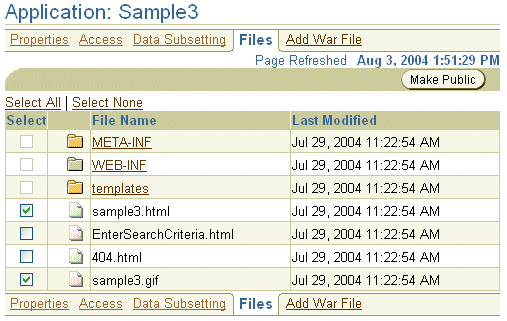 The Files page