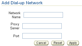 Add dial-up network information Add dial-up network information