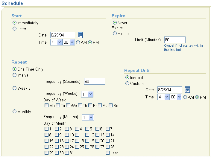 Schedule Commands Schedule Commands