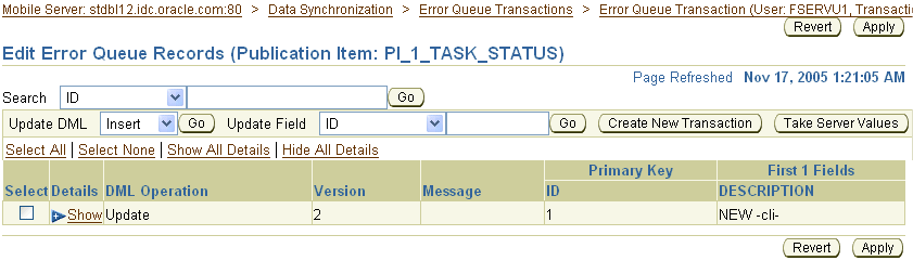 error queue records for a single publication item error queue records for a single publication item