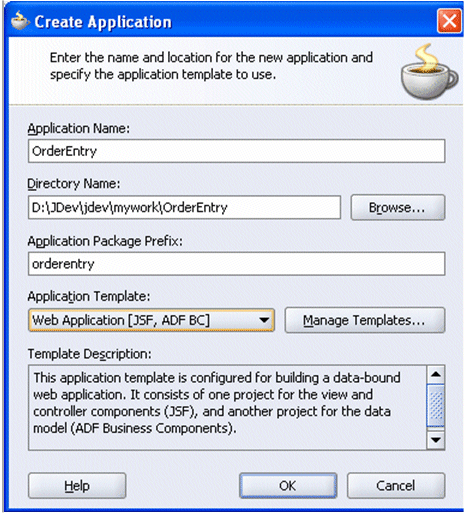 New application configuration