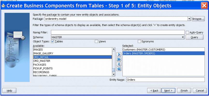 select tables select tables