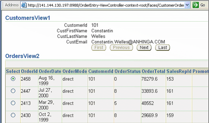 Results page