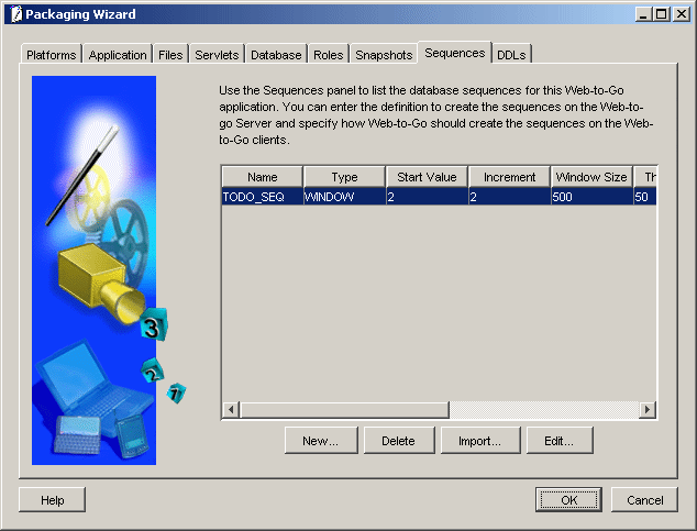Sequences tab