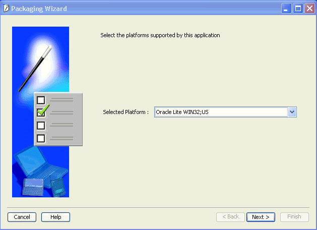 Use this dialog to select your mobile platform.