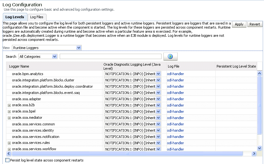 Description of sca_logconfig.gif follows Description of sca_logconfig.gif follows