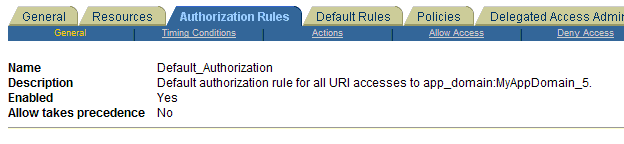OAMCfgTool Sample Authorization Rules Tab OAMCfgTool Sample Authorization Rules Tab