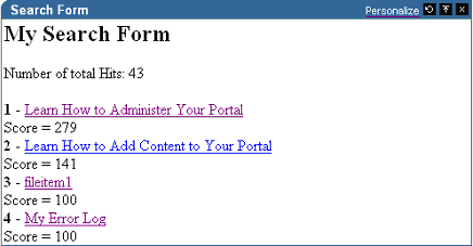 Dynamic page portlet with personalized search criteria. Dynamic page portlet with personalized search criteria.
