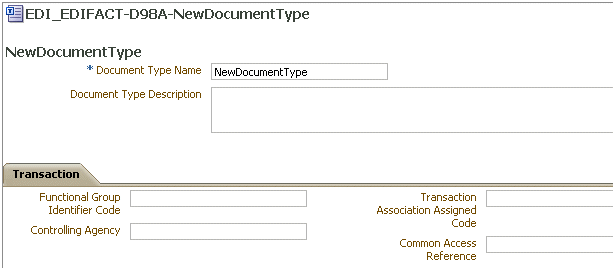 Input the document type name. Input the document type name.