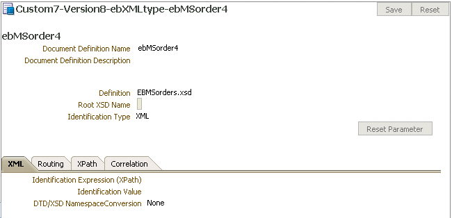 Custom document definition parameters Custom document definition parameters