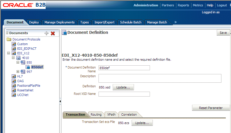 Document definitions Document definitions