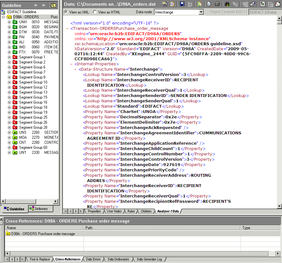 Document editor - Analyzer data in XML Document editor - Analyzer data in XML