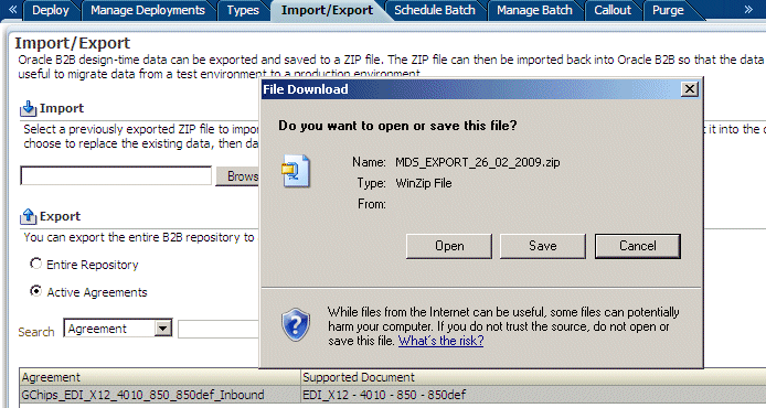 Export dialog Export dialog