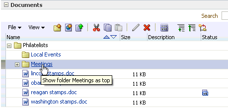 Functional Specs folder under the main group space folder Functional Specs folder under the main group space folder
