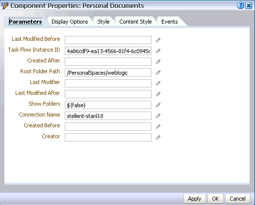 Task flow properties in the Properties panel Task flow properties in the Properties panel
