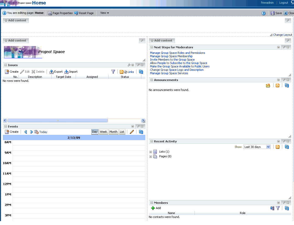 Resource page displayed in WebCenter Composer Resource page displayed in WebCenter Composer