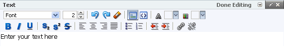 Text layout component&rsquo;s Rich Text Editor