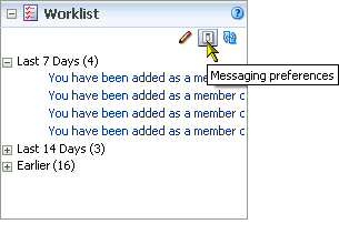 Worklist Messaging Preferences icon Worklist Messaging Preferences icon
