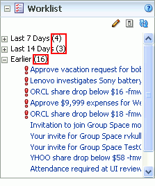 Numbers next to Worklist groups Numbers next to Worklist groups