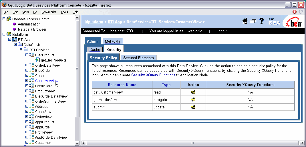 Security Policy Function List