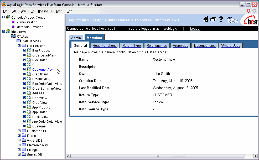 Data Service Metadata