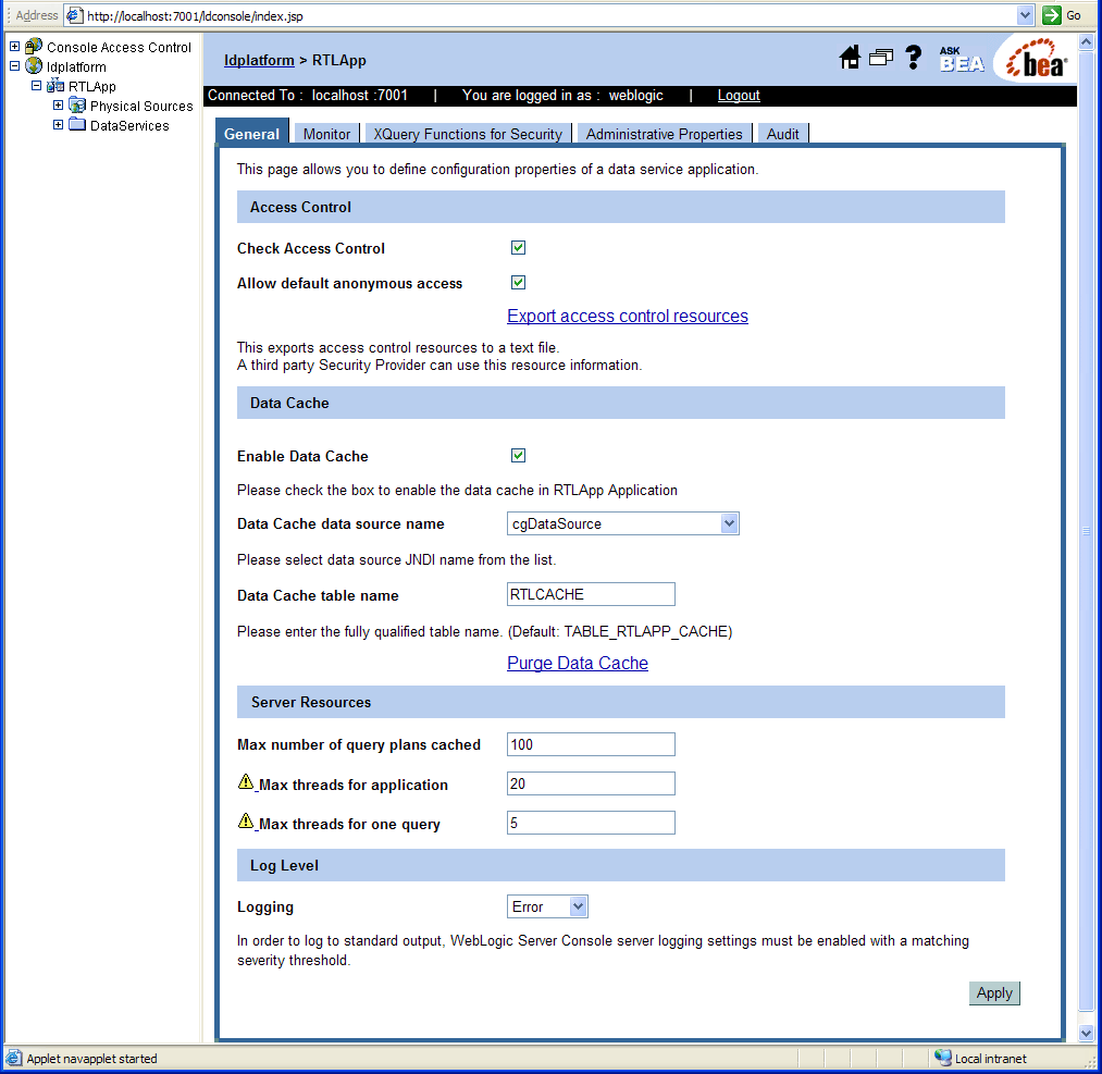 Enabling Results Caching for an Application