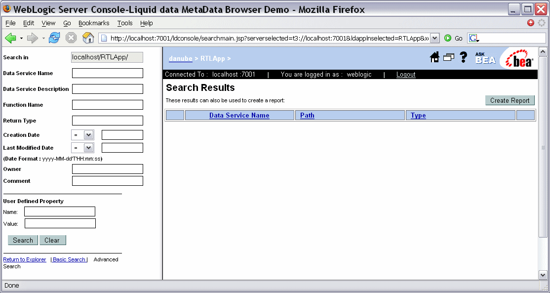 Metadata Browser Advanced Search