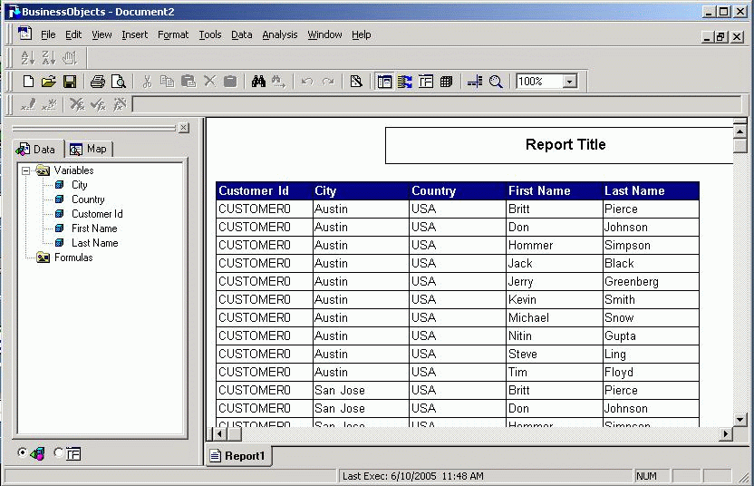Business Objects Panel