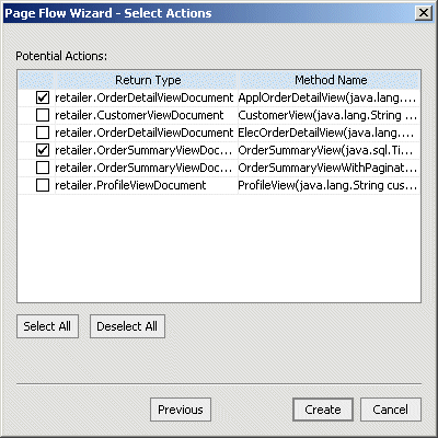 Choose Data Services Platform Methods for the Page Flow