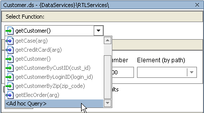Selecting Ad Hoc Query Option From Test View