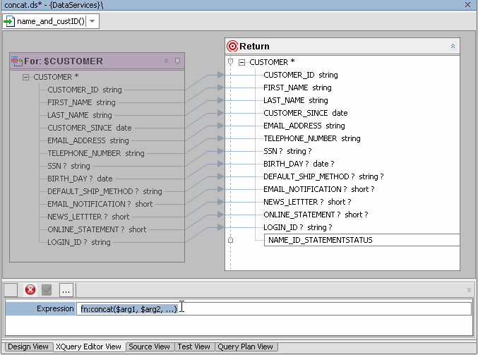 Creating a Concatinated Element in the Return Type