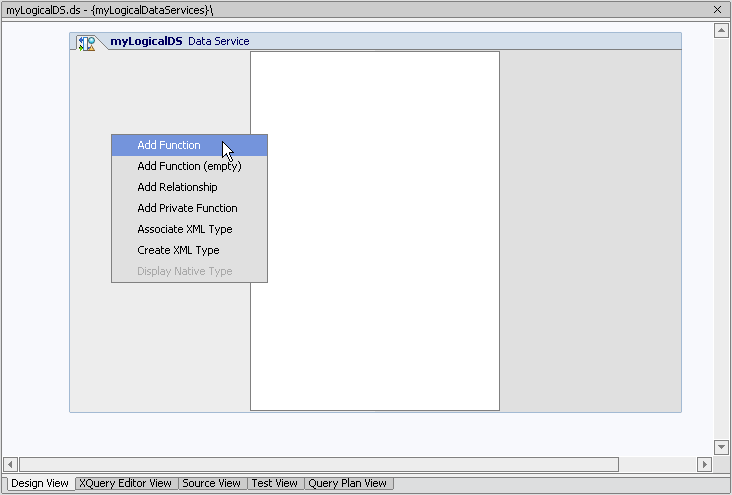 Adding a Function to a Data Service