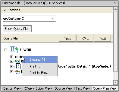 Query Plan Right-Click Options