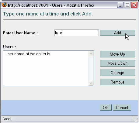 Associating a User Name with a Security Resource