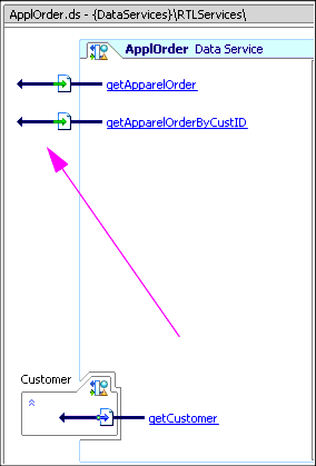 Click Arrow to the Left of a Function Name to Inspect or Set Its Caching Policy