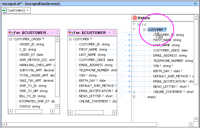 Append Mapping of the $CUSTOMER_ORDER to the Return Type