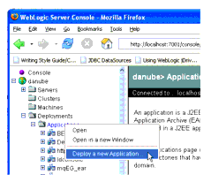 Deploy Application Menu Selection 