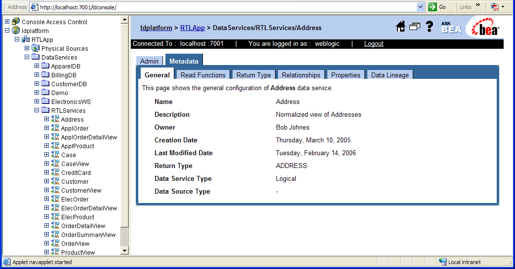 Data Service Metadata