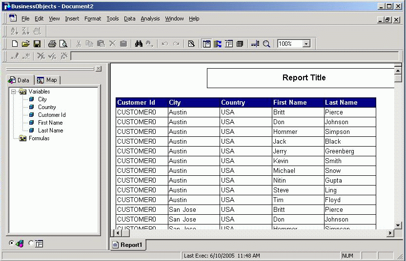 Business Objects Panel