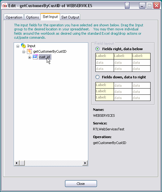 Selecting an Input Parameter