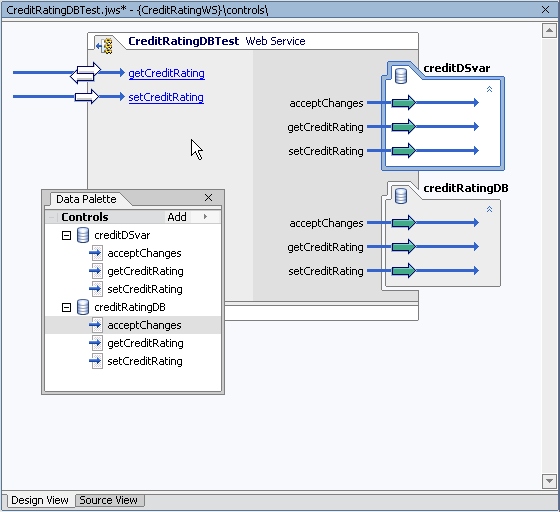 Adding Data Service Control Functions to a Web Service