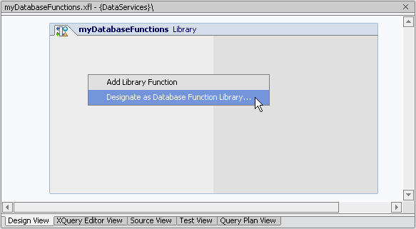 Designating an XFL as a Database Function Library