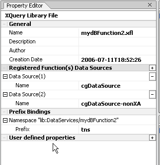 Data Sources for Registered XFL Database Functions