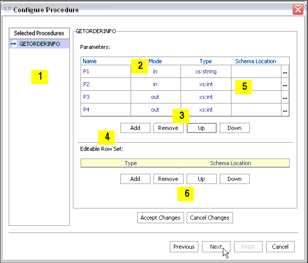 Stored Procedure in Editing Mode (with Callouts)