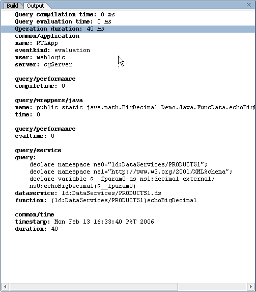 Output Window Audit Results